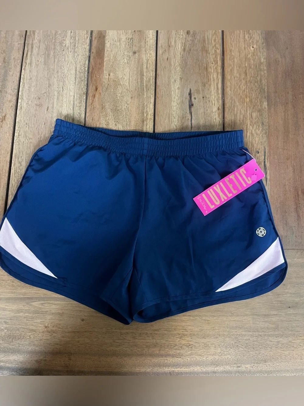 Lilly Pulitzer Navy Athletic Shorts with Light Pink Accent; Size XXS NWT!